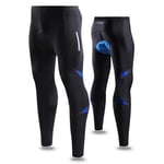 NuCamper Pantalon Cyclisme Long Homme Respirant Compression VTT Pantalon de Gel Tapis Perforés au Laser et Bandes Réfléchissantes Convient pour Conduite de Nuit Motocycle MTB