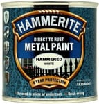 UK Hammerite Direct To Rust Metal Paint Hammered White Finish 250ML Painting Uk