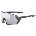 uvex Sportstyle 231 - Sports Sunglasses for Men and Women - Anti-Fog Technology - Comfortable & Non-Slip - Black Grey Matt/Mirror Silver - One Size