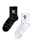 Dedoles Chaussettes Unisexe Homme Femme & Enfants beaucoup designs amusants Football Pompier Grenouille gauche droite différent, couleur: Noir, désign: Vol d’avion (mi-mollet), taille: 35-38