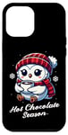 Coque pour iPhone 15 Pro Max Foulard blanc chouette drôle Hot Choco Merry Christmas Mom Dad Kids