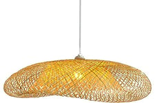 B·LED BARCELONA LED BarcelonaLed Lampe de plafond en osier naturel vintage avec culot blanc E27 abat-jour en rotin bambou pour salle à manger, cuisine, salon