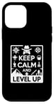 Coque pour iPhone 12 mini Keep Calm and Level Up Gamer pour les joueurs amusants