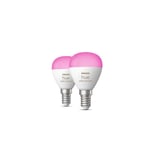 Pack de 2 ampoules connectées Philips Hue White et Color Ambiance P45 E14 5,1 W Blanc - Neuf