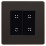 BG Nexus Screwless Black Nickel Double Secondary Touch Dimmer Switch Black