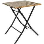 Mobilibrico - Table de jardin pliable plateau tressé