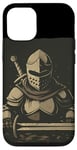 Coque pour iPhone 12/12 Pro Templier sombre amusant pour les amateurs de chevaliers et les fans médiévaux