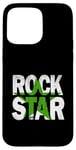 Coque pour iPhone 15 Pro Max Graphisme vert vieilli Green Rock Star