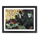 By The Deathbed By Edvard Munch Classic Painting Framed Wall Art Print, Ready to Hang Picture for Living Room Bedroom Home Office Décor, Black A4 (34 x 25 cm)