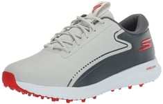 Skechers Men's Max 2 Arch Fit Waterproof Spikeless Golf Shoe, Grey/Red, 11