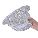 Ginger Ray Chapeau à paillettes orné d'argent pour 21e anniversaire, accessoire portable pour fête jalon