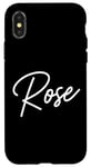 Coque pour iPhone X/XS Rose Nom Femme Mignon Fille Élégante Femme Amour Manuscrite