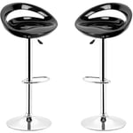 Oobest - Aqrau Tabouret Bar, Lot de 4, Chaise Haute de Cuisine, abs Plastique, Repose-pieds, Hauteur réglable, Rotation à 360° ,Montage facile, pour