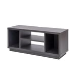 Iris Ohyama, Meuble TV, Support télévision pour ecran jusqu'à 43 pouces, 4 Etagères, Sortie-câbles, Pieds ajustables, Chambre, Salon - TV Cabinet Standard OTS-100S - Chêne noir