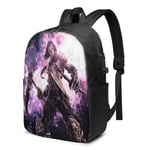 Lawenp Darksiders Game Laptop Backpack- with USB Charging Port/Stylish Casual Waterproof Backpacks Fits Most 17/15.6 Inch Laptops and Tablets/for Work Travel School