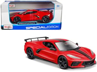 Maisto M31534 2020 Corvette Stingray Coupe HIGH Wing Super Car Collectible, Red