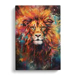 Leo Zodiac Action Painting Art Canvas Print for Living Room Bedroom Home Office Décor, Wall Art Picture Ready to Hang, 30x20 Inch (76x50 cm)