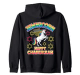 Funny Hanukkah Jewnicorn Unicorn Girl LGBT Jewish Chanukah Zip Hoodie