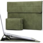 HYZUO 13.3-14 Inch Laptop Sleeve Case with Stand Feature for MacBook Pro 14 M4/M3/M2/M1 Pro/Max 2024-2021, MacBook Pro/Air 13.3, 13.5-13.8 Surface Laptop, HP Specter X360 13/14, Olive Green