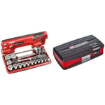 Facom Jeu Detection Box - Cliquet Manche Rotatif Haute Performance et Douilles 1/2" 6 Pans Métrique & Coffret de Douilles 1/4'' Carré 38 Outils Pièces - RL.NANO1PB - Clés à Cliquet, Tournevis