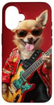 iPhone 16 Chihuahua Dog lovers Rock music Cute pets Pet Fun Case