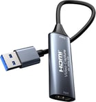 PremiumCord Capture/Grabber HDMI pour Enregistrer de la Vidéo/Audio sur Ordinateur avec USB, Résolution UHD 4K 2160p 30 Hz, Full HD 1080p 60 Hz, USB 3.0 Type A, Plug and Play, Gris Sidéral