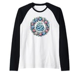 Cute Pastel Green Snake Floral Wreath Reptile Lover Graphic Raglan Baseball Tee