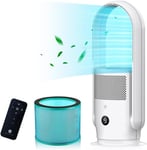 Ultty Bladeless Fan with Air Purifier, Bladeless Tower Fan Portable Air Purifier Fan with Remote, Touch, Timer, HEPA Filter, 90° Oscillating Tower Fan 9 Speeds, 3 Modes CR021, White