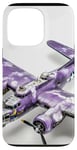 Coque pour iPhone 13 Pro Imprimé animal bohème violet B-17 Flying Fortress Vintage