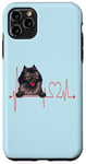 Coque pour iPhone 11 Pro Max EKG de battements de cœur pour chiens Wolf Spitz Funny Dogs My Cardio