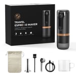 Machine à expresso portable 9 bars de pression rechargeable 2 en 1 petite cafetière de voyage compatible avec les capsules Nespresso café moulu