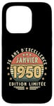 Coque pour iPhone 15 Pro Janvier 1950 Cadeau Anniversaire Janvier 1950 75 ans Homme