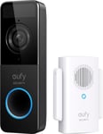 eufy Security Kit de sonnette de porte vidéo Wi-Fi avec résolution 1080p sans frais mensuels, détection de personnes, carillon sans fil, carte micro SD 16 Go incluse(Reconditionné)