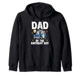 Dad Of The Birthday Boy Police Car Policeman Officer Cop Dad Zip Hoodie