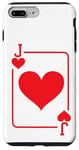 Coque pour iPhone 7 Plus/8 Plus Jeu de cartes Jack of Hearts - Costume d'Halloween - Rouge