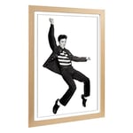 Big Box Art Framed Print of Elvis Presley The Jailhouse Rock Design | Wall Art Picture | Home Decor for Kitchen, Living Room, Bedroom, Hallway, Oak, A2 / 24.5x18 Inch / 62x45cm