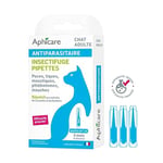 APHICARE - Pipette Antiparasitaire Chat Adulte - Antipuces et Anti-Tiques - 3x1 ML - Fabriqué en France