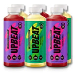 UPBEAT Protein Water Energy - 6x 500ml, 3x Sour Berry 3x Tropical Taster Pack, BCAA, 15g Clear Whey Protein Isolate with Caffeine, Zero Sugar, Ready to Drink