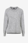 Selected FEMME - Tröja slfLulu LS Knit O-neck - Grå