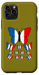 Coque pour iPhone 11 Pro French Pride Papillon Magnifique avec Drapeau de la France