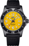 Breitling Watch Superocean Automatic 46 Black Steel Yellow Diver Pro III Tang Type