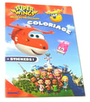 CAHIER LIVRE COLORIAGE + STICKERS AUTOCOLLANT SUPER WINGS AVION PLANE CARS