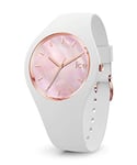 ICE-WATCH - Ice Pearl White Pink - Montre Blanche pour Femme avec Bracelet en Silicone - 016939 (Small)