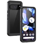 Lanhiem Coque Google Pixel 9 Pro Étanche - Antichoc Incassable 360 Intégrale [avec Protection Écran+Camera] IP68 Waterproof Militaire Chantier Antipoussière Pochette Étanche pour Pixel 9 Pro - Noir