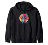 Little Dragon With Cute Eyes Zip Hoodie