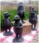 Wind in the Willows Set of 4 Characters - Solid Stone Resin Aged Patina Statues