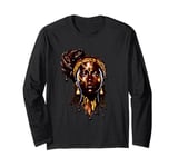 Chocolate and Honey Drip Black Art African American Woman Long Sleeve T-Shirt