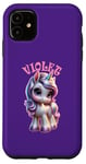 Coque pour iPhone 11 Motif licorne violet pour fille