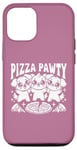 Coque pour iPhone 12/12 Pro Pizza Party Pizza Pawty Three Dogs Funny Pun amoureux des chiens