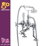 Chrome Bath Filler Shower Mixer Classic Traditional Hand Held Shower Tap Hilton